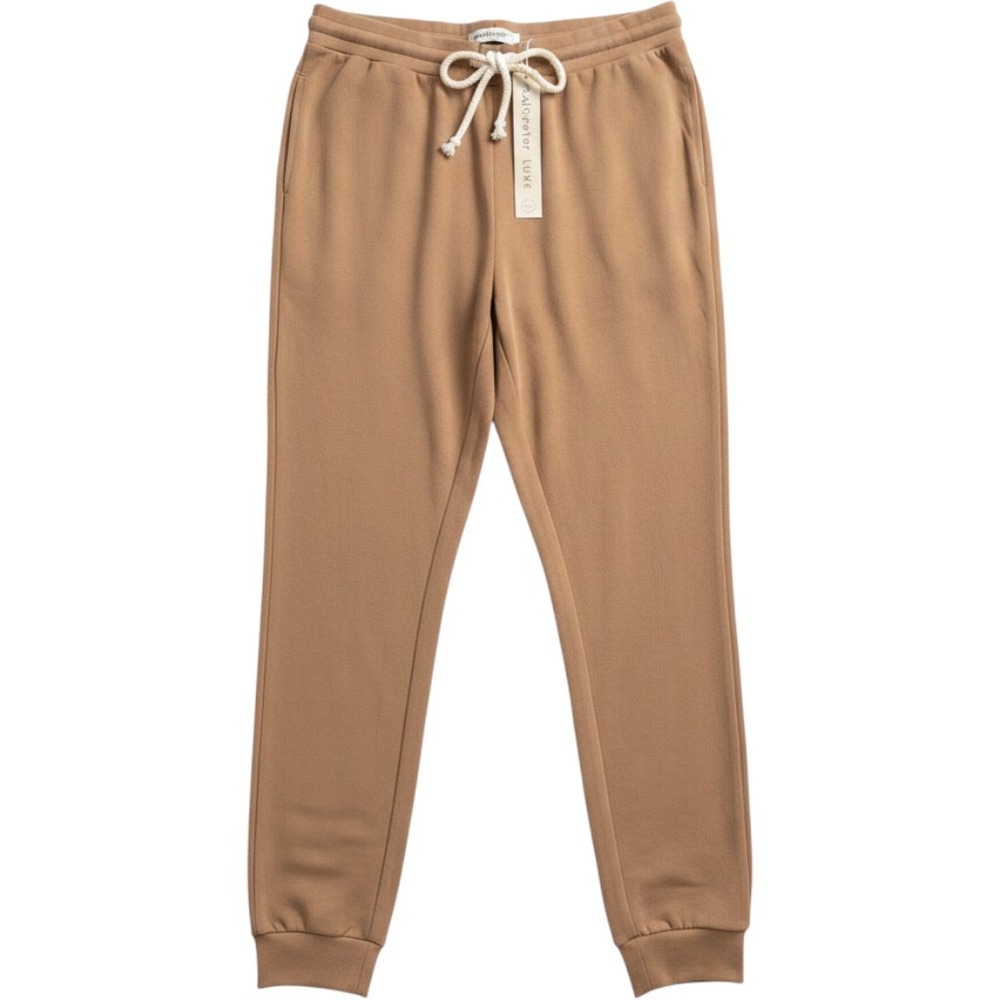 NWT Saltwater Luxe Pebble Beige Elastic Waist Jogger Pants Lightweight Size S
